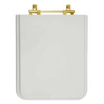 Tampa de Vaso Square Cinza Platina para bacia Incepa Com Ferragem Dourada