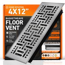 Tampa de ventilação de piso Floor Register 4x12 com armadilha de malha cinza claro Tampa de ventilação de piso Floor Register 4x12 com armadilha de malha cinza claro