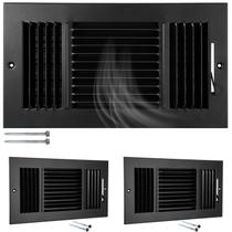 Tampa de ventilação de registro de teto Wesiti 10x6", aço tridirecional, preta x2 Tampa de ventilação de registro de teto Wesiti 10x6", aço tridirecional, preta x2