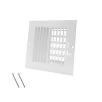 Tampa de ventilação Howeall, aço ajustável de 6 x 6 polegadas, branca