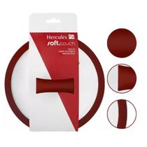 Tampa De Vidro Para Frigideira Soft Touch Com Silicone Vermelho 18Cm - Hercules