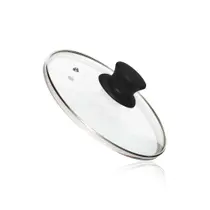 Tampa de Vidro Temperado 21cm Pomel Preto Panela Mk