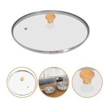 Tampa de Vidro Temperado 24/25cm com Puxador de Madeira Para Panela Frigideira Caçarola Tampa de Vidro Temperado 24/25cm com Puxador de Madeira Para Panela Frigideira Caçarola