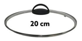 Tampa De Vidro Temperado Avulsa Para Panela 20 Cm Com Borda