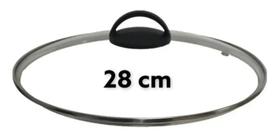 Tampa De Vidro Temperado Avulsa Para Panela 28 Cm Com Bord