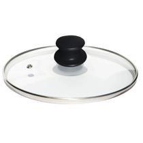 Tampa de Vidro Temperado Universal para Panela e Frigideira 24/25 cm Com Puxador