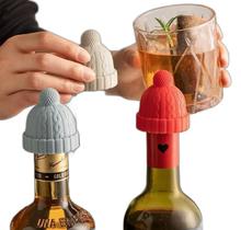 Tampa De Vinho Touca Gorro Em Silicone Rolha - Natal