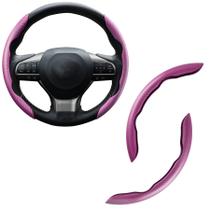 Tampa de volante Amiss Car em fibra de carbono antiderrapante rosa Tampa de volante Amiss Car em fibra de carbono antiderrapante rosa