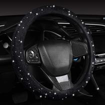 Tampa de volante Car Auto Black Velvet com diamantes de 15 polegadas Tampa de volante Car Auto Black Velvet com diamantes de 15 polegadas