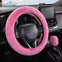 Tampa de volante de carro + Tampa de mudança de marchas SEG Direct Pink Tampa de volante de carro + Tampa de mudança de marchas SEG Direct Pink