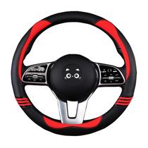Tampa de Volante IWANTIT em Couro e Fibra de Carbono Vermelha (37-38cm)