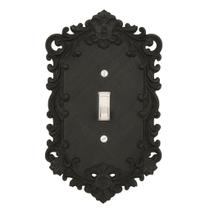 Tampa decorativa da placa seletora preta floral barroca