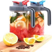 Tampa do frasco do pedreiro com alça, tampa à prova de vazamento do selo da concha Tampa do frasco do pedreiro com alça, tampa à prova de vazamento do selo da concha