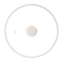 Tampa do recipiente CAROTE 10", aro de silicone, vidro temperado, branco