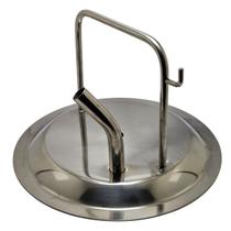 Tampa Do Tarro Inox Com 1 Entrada Leite + 1 Vacuo para Ordenhadeira