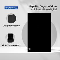 Tampa Espelho Cego Vidro Novadigital C/ Suporte PRETO 4x2 Tampa Espelho Cego Vidro Novadigital C/ Suporte PRETO 4x2