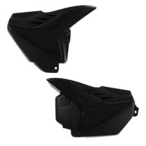 Tampa Lateral Par Moto Fan 150 2011 2012 Cromo Forte Preto