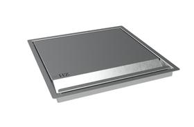 Tampa Lixeira Quadrada Inox Para Bancada Corte De 25x25cm Tampa Lixeira Quadrada Inox Para Bancada Corte De 25x25cm
