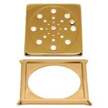 Tampa P/ Ralo Grelha Quadrado 15cm Abre/ Fecha - DOURADO