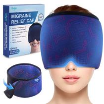 Tampa para alívio da enxaqueca Hilph Cooling Headache Ice Pack azul