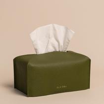 Tampa para caixa de lenços OLETHA Aesthetic Retangle Green Poliuretano