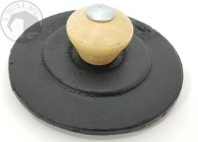 Tampa para Caldeirão de Ferro Fundido de 500 ml com Puxador de Madeira