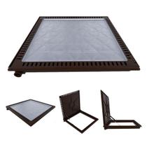 Tampa para Casa de Maquina TCMRS8EMSPM em Aluminio Rebaixo Aparente Marrom 80x80cm Tampa para Casa de Maquina TCMRS8EMSPM em Aluminio Rebaixo Aparente Marrom 80x80cm