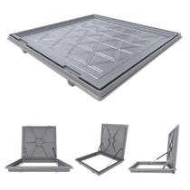 Tampa para Casa de Maquina TCMRS9E80CSPM Rebaixo Invisivel 80x80cm Cinza Real Aluminio