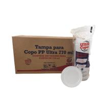 Tampa para Copo de 770ml Sem Furo transparente PP Ultratherm com 500 unidades