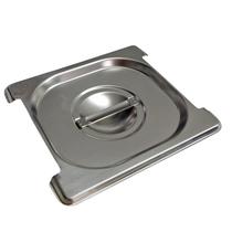 TAMPA PARA CUBA GN GASTRONÔMICA INOX 1/6 COM RECORTE BUFFET 16,4x17,8CM MOD AMERICANA