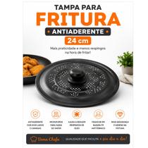 Tampa para Fritura Antiaderente 24cm com Furos Dona Chefa Tampa para Fritura Antiaderente 24cm com Furos Dona Chefa