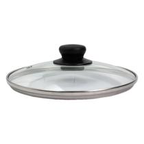 Tampa Para Panelas Frigideiras Avulsa Vidro Com Puxador Preto Para 24cm