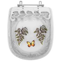Tampa para Vaso Icasa Sabatini Branco com Borboleta Amarela