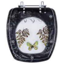 Tampa para Vaso Incepa Thema Preto com Borboleta Verde