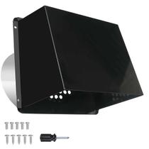 Tampa para Ventilação de Secadora de 10 Polegadas com Tela e Válvula, Ventilação Externa para Parede, Tampa com Capuz para Cozinha, Depurador e Ventilação de Secadora (Preto)