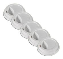 Tampa Plástica Branca Copo De Papel 210ml 50 Uni Kit 5