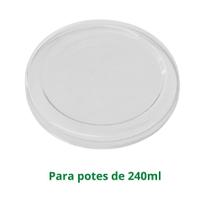 Tampa Plástica PET para Pote de Papel 240ml c/ 100 Unidades