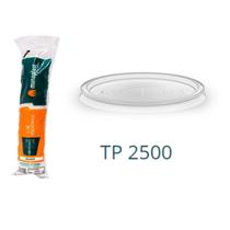 Tampa Plástica Transparente Sem Furo TP-2500 Minaplast 100-250ml Descartável (Pacote com 100 unidades)