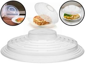 Tampa Plástico 25cm Protetora Micro-Ondas Pratos Tigelas Alimentos Cozinha Comida Anti Respingo