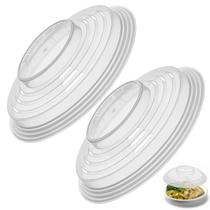 Tampa Protetora de Alimentos para Microondas 26cm Tampa Plástica Transparente Anti Respingo, Ideal para Pratos e Refeições, Fácil de Limpar e Resi