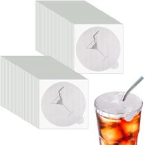 Tampa protetora para bebidas, pacote com 100 folhas de alumínio descartáveis