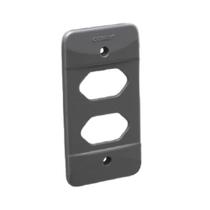 Tampa PVC Cinza Escuro 1 2 Tomadas NBR14136 914415 Cemar Tampa PVC Cinza Escuro 1 2 Tomadas NBR14136 914415 Cemar