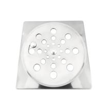 Tampa Ralo Grelha Quadrado 10x10cm Inox Função Abre / Fecha