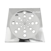 Tampa Ralo Grelha Quadrado 15x15cm Inox Função Abre / Fecha