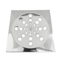 Tampa Ralo Grelha Quadrado 15x15cm Inox Função Abre / Fecha