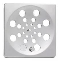 Tampa Ralo Grelha Quadrado 15x15cm Inox Função Abre/ Fecha