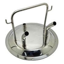 Tampa Tarro Inox cega 2 Entrada Leite 1 Vácuo Ordenhadeira