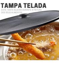 Tampa Telada Metálica Para Frituras Panela Frigideira 29 Cm