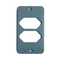 Tampa Tomada Hexagonal Dupla Para Condulete 1" Cinza