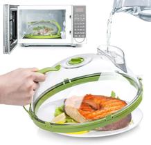 Tampa Transparente Para Micro-ondas De 25 Cm Com Alça Para Vaporizador De Água, Protetor Contra